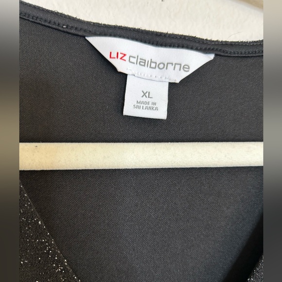 NWT - Long Sleeve V’Neck Sweater- Color Black with “Sparkle” - Picture 4 of 4